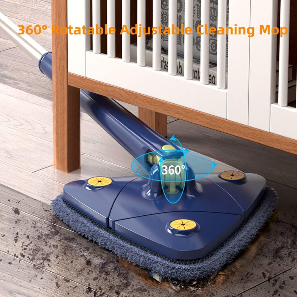 360° Rotating Adjustable Mop – Self-Wringing Triangular Floor Cleaning Mop