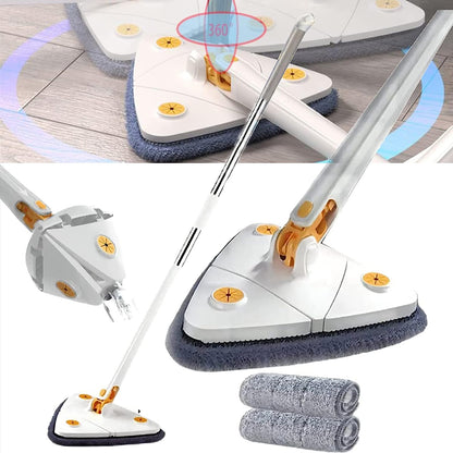360° Rotating Adjustable Mop – Self-Wringing Triangular Floor Cleaning Mop