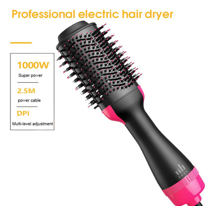 One Step Hot Air Brush – 4-in-1 Hair Dryer, Straightener, Curler & Volumizer with Ionic Ceramic Titanium Barrel