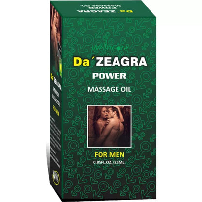 Da’ Zeagra Massage Oil for Men – Herbal Body Massage Oil for Muscle Relief, Stress Reduction & Improved Circulation