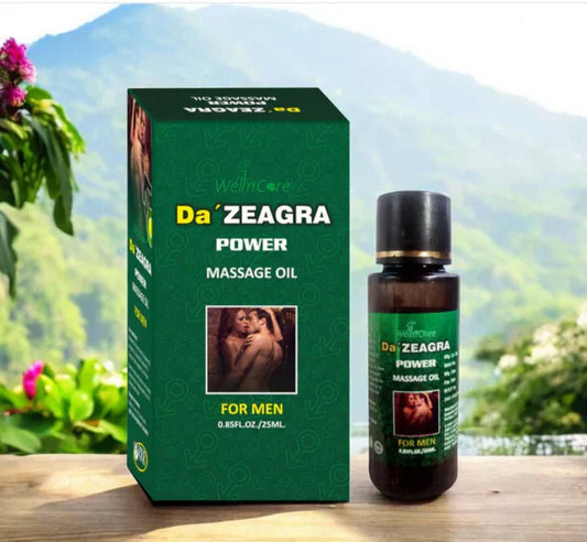 Da’ Zeagra Massage Oil for Men – Herbal Body Massage Oil for Muscle Relief, Stress Reduction & Improved Circulation