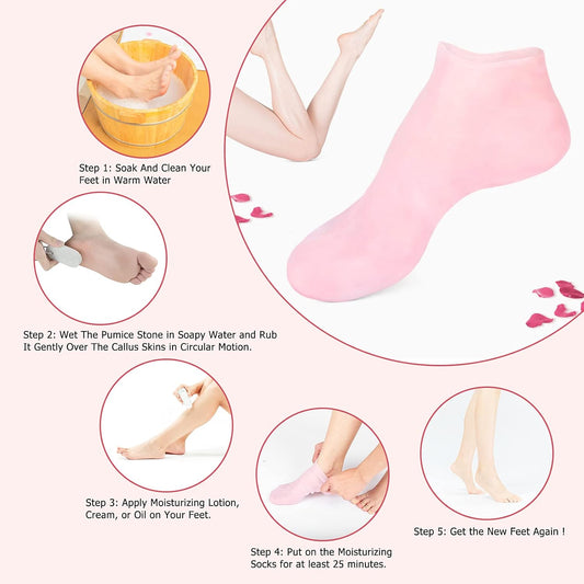 Silicone Gel Moisturizing Socks – Buy One, Get One Free
